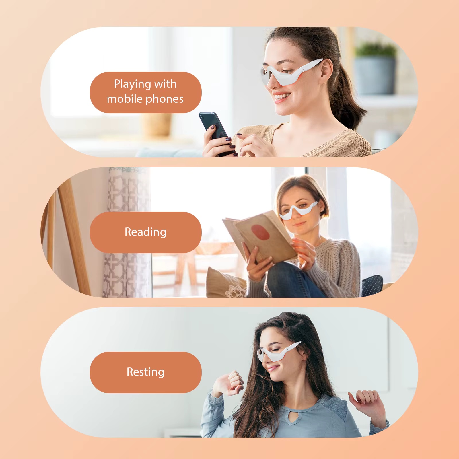 EMS赤色光アイマッサージャーグラス 電気マイクロカレント  - Light Therapy Glasses のレビューと価格